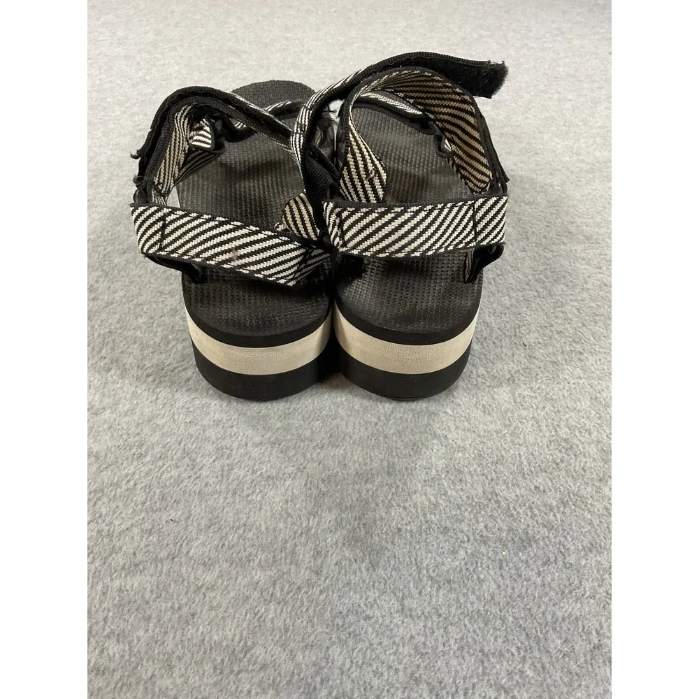 Teva Midform Universal Platform Sandals Black White Stripe Womens 8 S/N 1013111